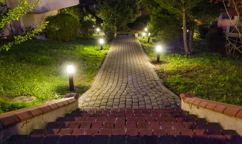 Custom paver pattern with lighting